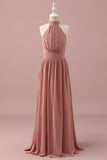 Lysebrun grime Chiffon Junior Brudepige Kjole