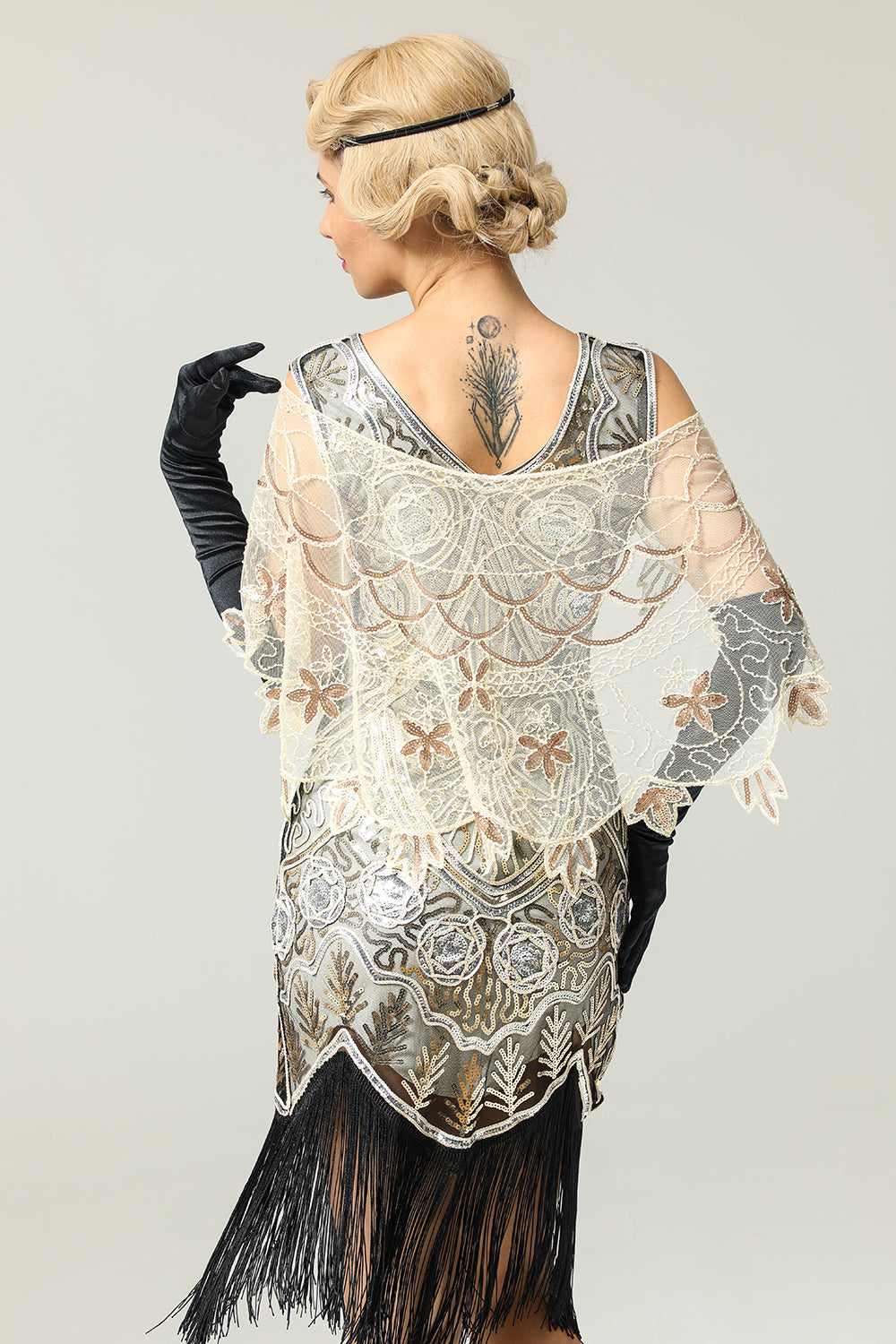 1920'erne Sequin Kvinder Cape