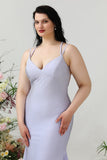 Havfrue Spaghetti Stropper Lilac Plus Size Prom Kjole med Criss Cross Back
