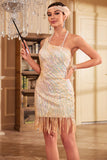 Sparkly Sheath en Skulder Gylden Pailletter 1920'erne Kjole