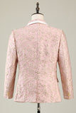 Champagne Sjal Revers One Button Jacquard mænds galladragter