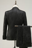 Peak Lapel Black Jacquard mænds galladragter