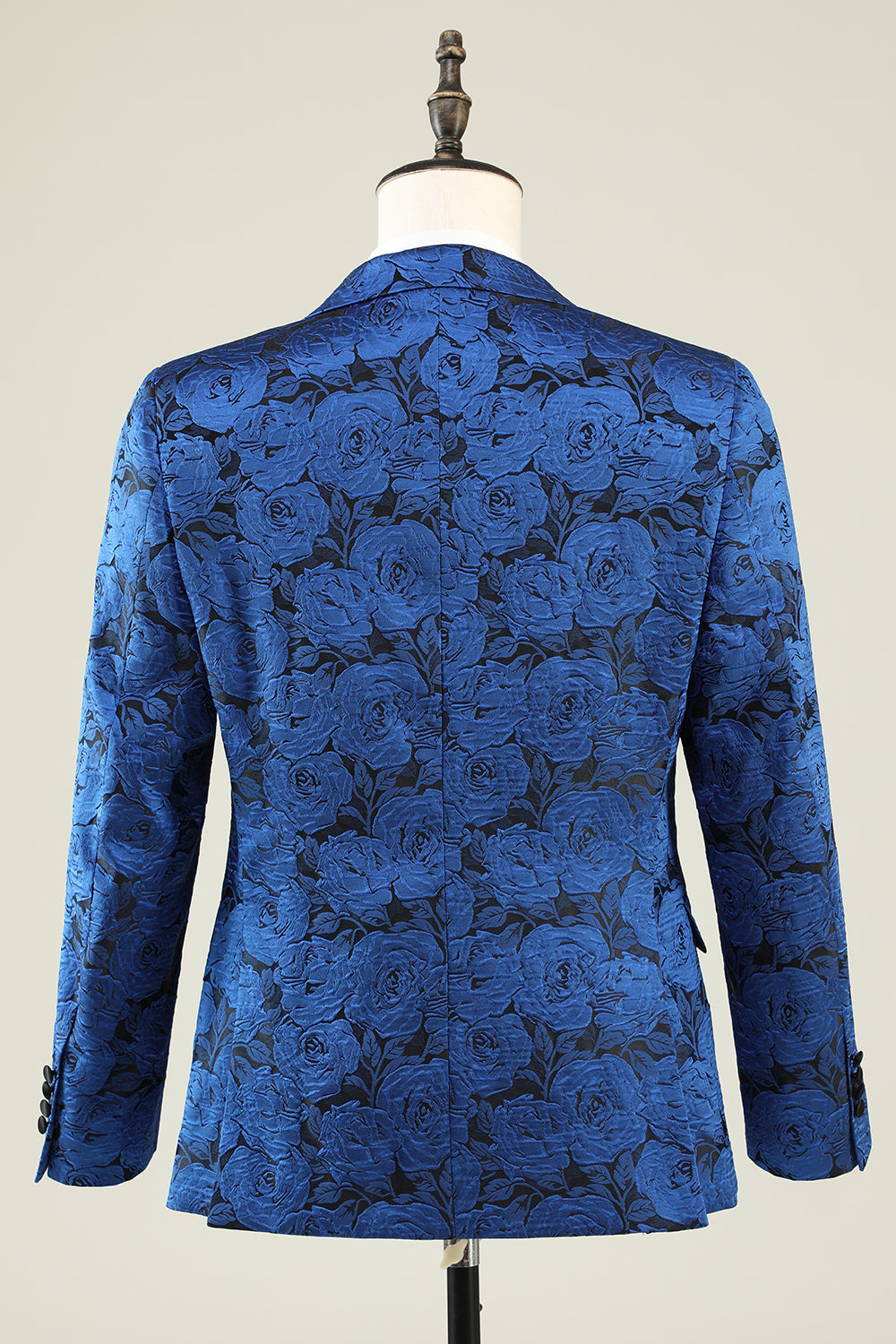 Peak Revers Jacquard Royal Blue Single Breasted Mænds Prom Blazer