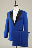 Slim Fit Peak Revers One Button Blå mænds galladragter