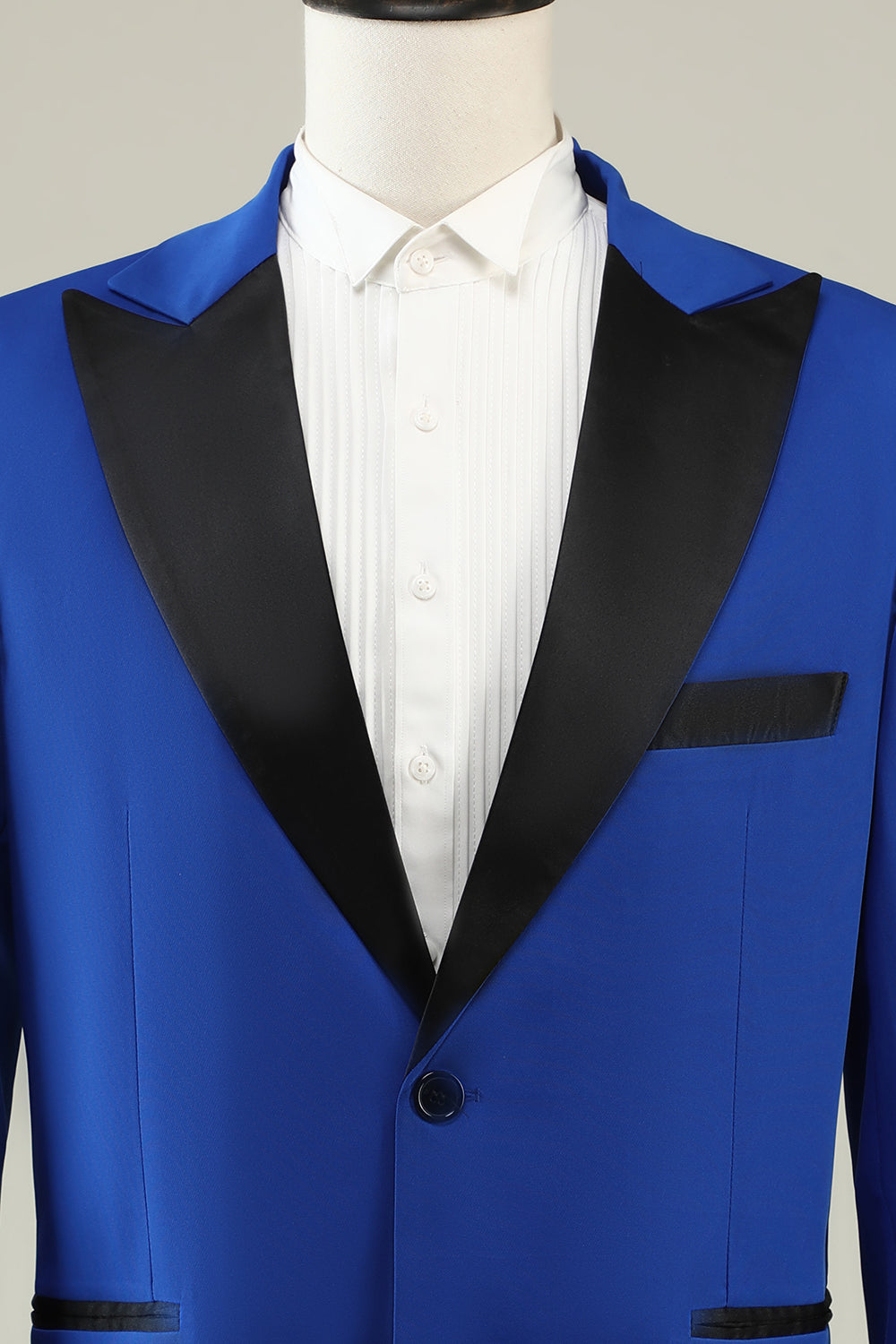 Slim Fit Peak Revers One Button Blå mænds galladragter