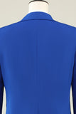 Slim Fit Peak Revers One Button Blå mænds galladragter