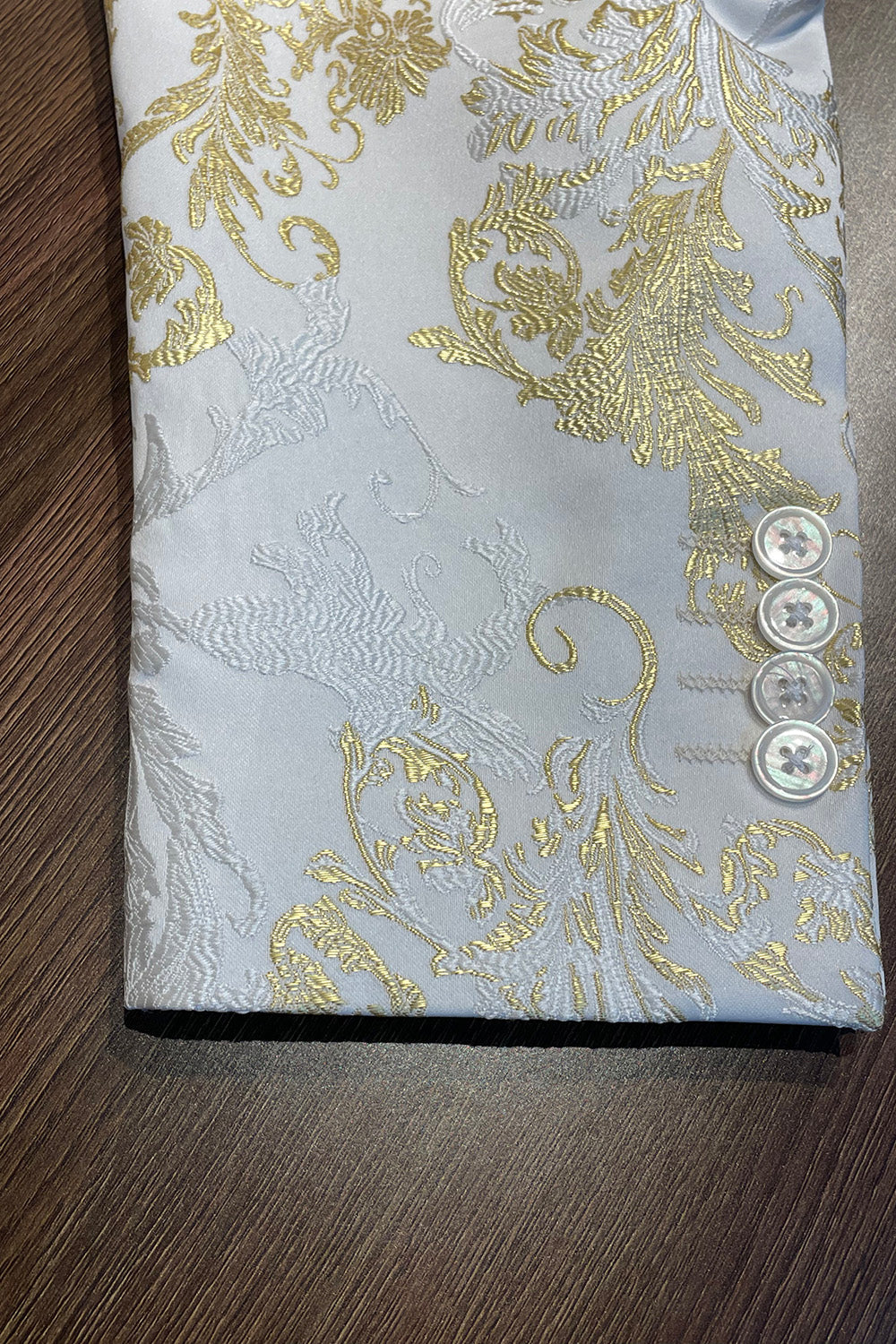 Champagne Peak Revers Pailletter Mænds Prom Blazer