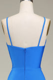 Hot Pink Spaghetti Straps A-line Galla Kjoler med plisseret