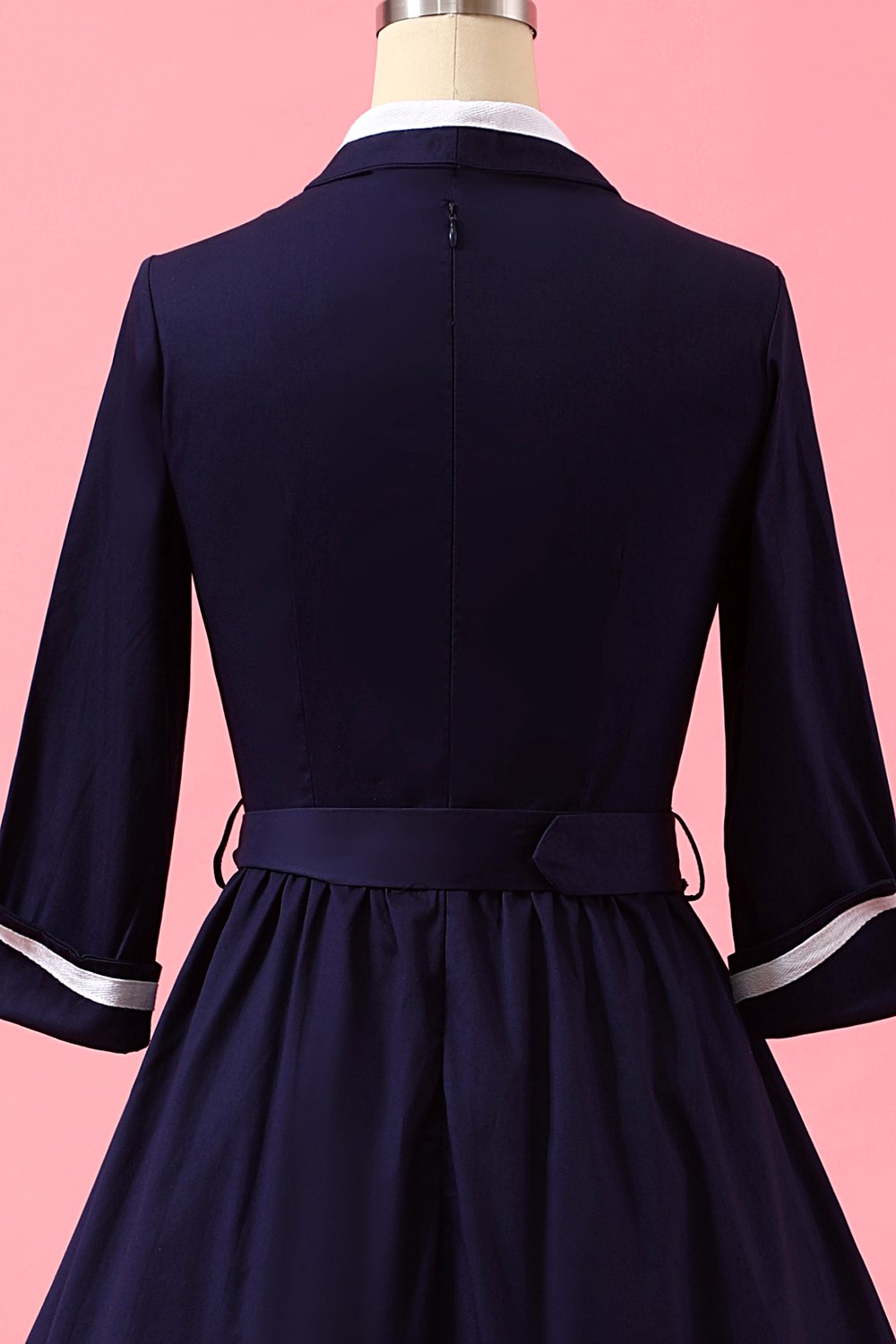 Flade Bla Patchwork V-hals Afslappet Wrap Kjole