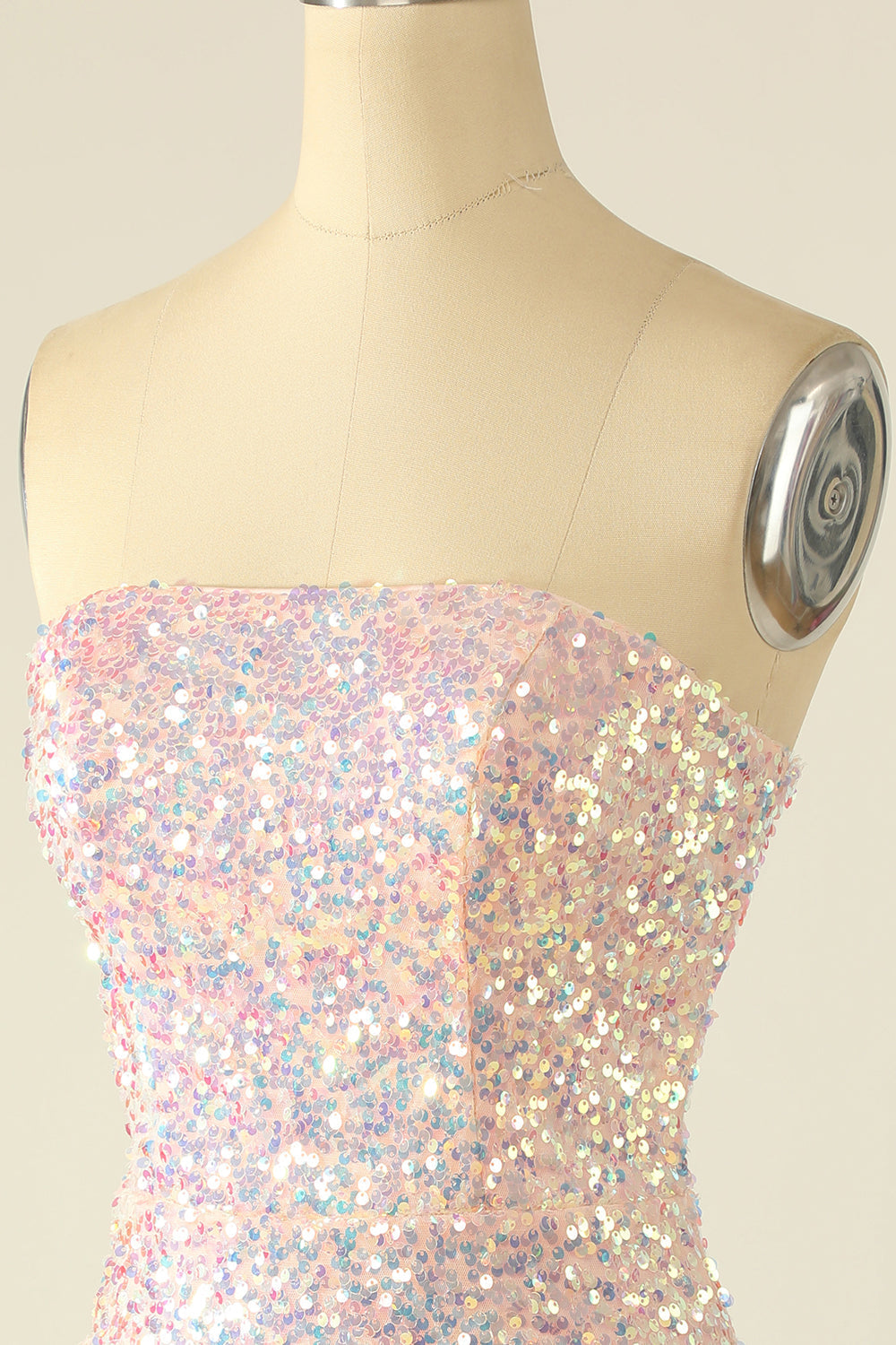 Himmelblå paillet Cocktail kjoler med fjer