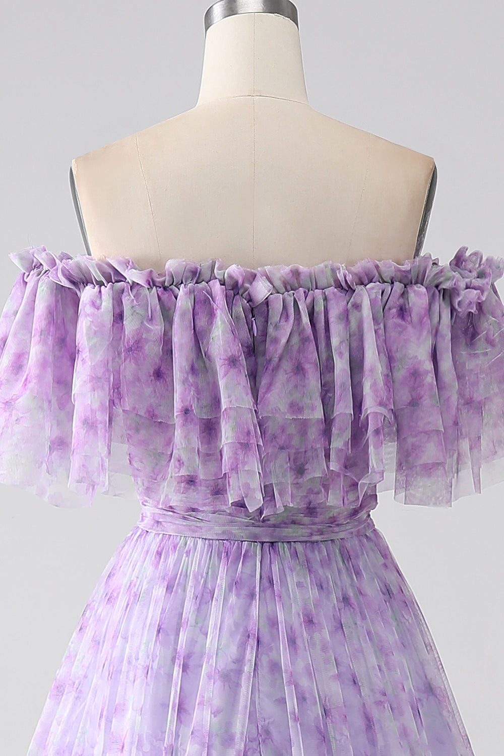 Lilla Floral Fra skulder Lang flæset gallakjole