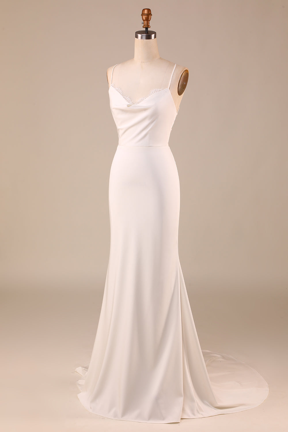 Enkel elfenben havfrue Boho lang brudekjole