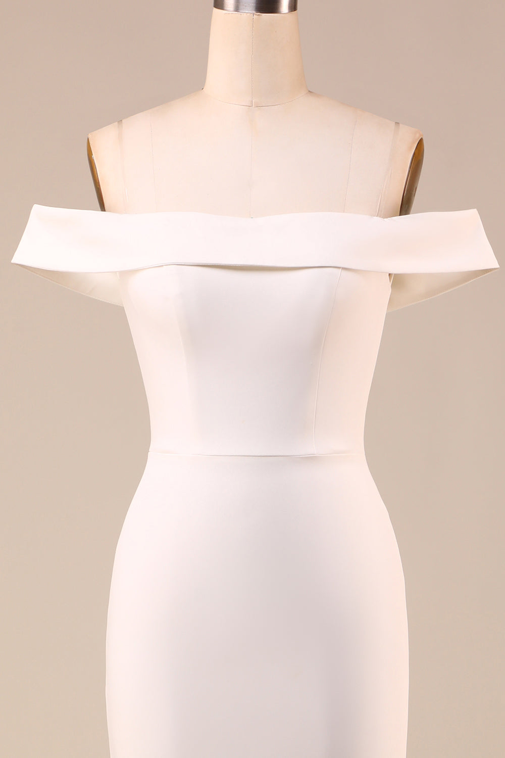 Enkel elfenben havfrue snørebånd tilbage lang brudekjole