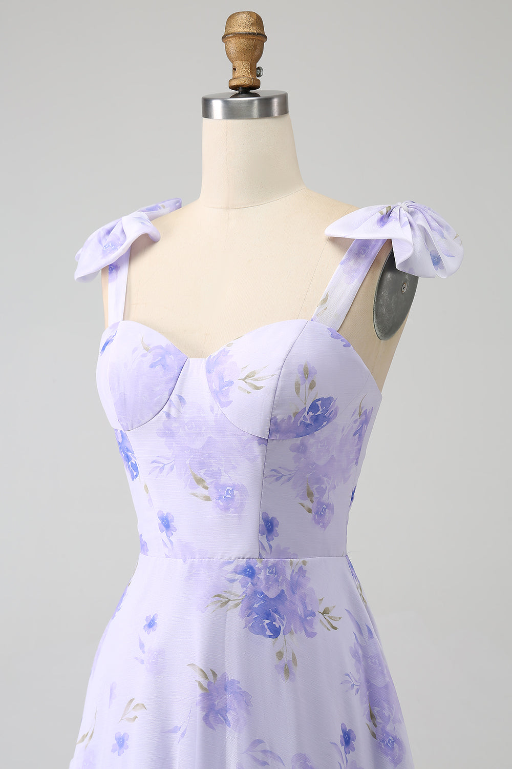 Lilla Korset Floral A-Line Lang Gallakjole