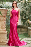Fuchsia En skulder Havfrue Festkjoler