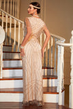 1920'erne Flapper kjole Stor Gatsby kjole til kvinder Korte ærmer Party Dress Brølende 20'erne