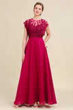 Bourgogne A-Line Chiffon Mor til brudekjolen med blonder
