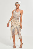 Sort Spaghetti Stropper Gatsby frynsede Flapper Kjole