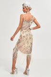 Sort Spaghetti Stropper Gatsby frynsede Flapper Kjole