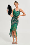 Sort Spaghetti Stropper Gatsby frynsede Flapper Kjole