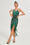 Sort Spaghetti Stropper Gatsby frynsede Flapper Kjole