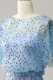 Gråblå pailletter bodycon cocktailkjole