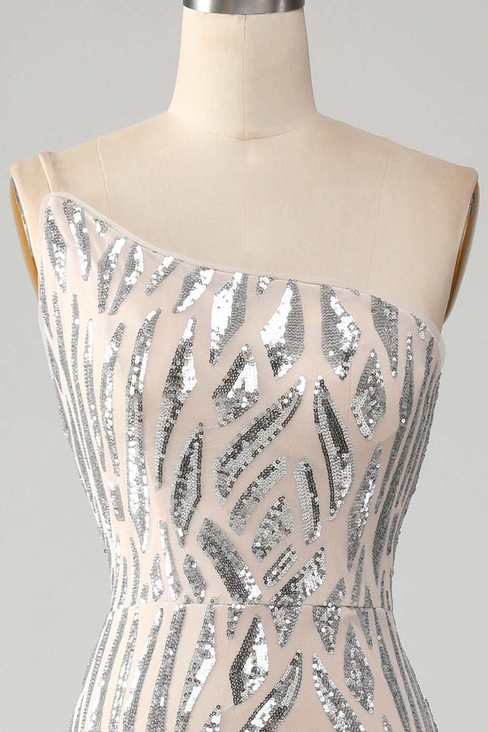 Sparkly Havfrue En skulder Mørkegrøn Pailletter Lang gallakjole