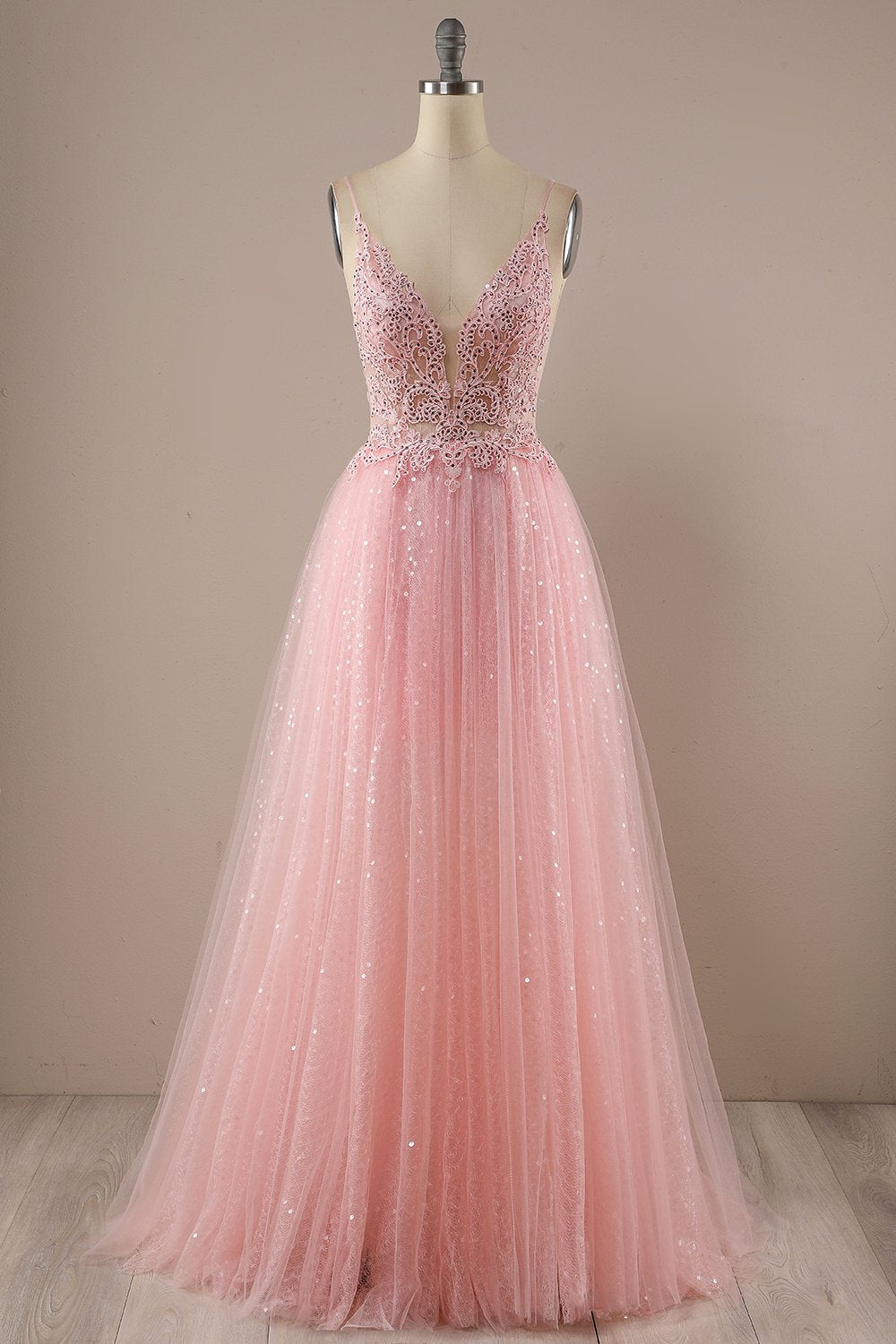 Pink lang prom fest kjole