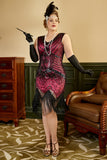 V-Hals Fuchisa Plus Size 1920'er Flapper Kjole