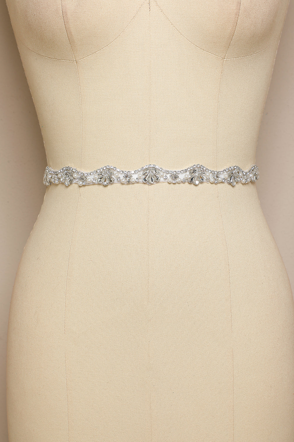 Hvidt bælte med Rhinstone