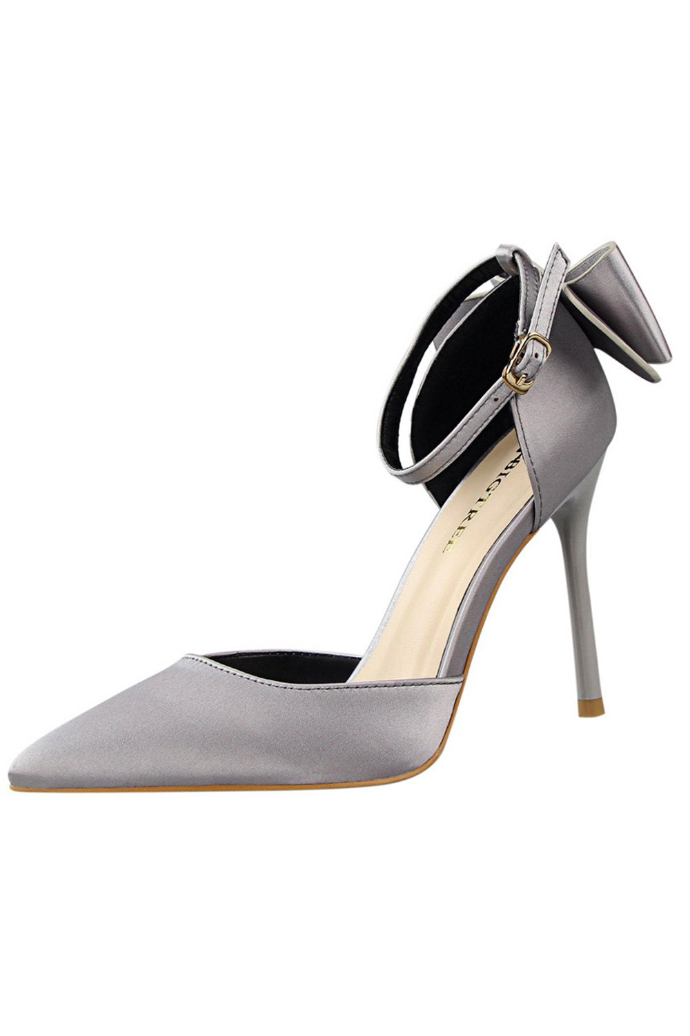 Bourgogne Satin Prom Hæle med Bowknot