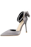 Bourgogne Satin Prom Hæle med Bowknot