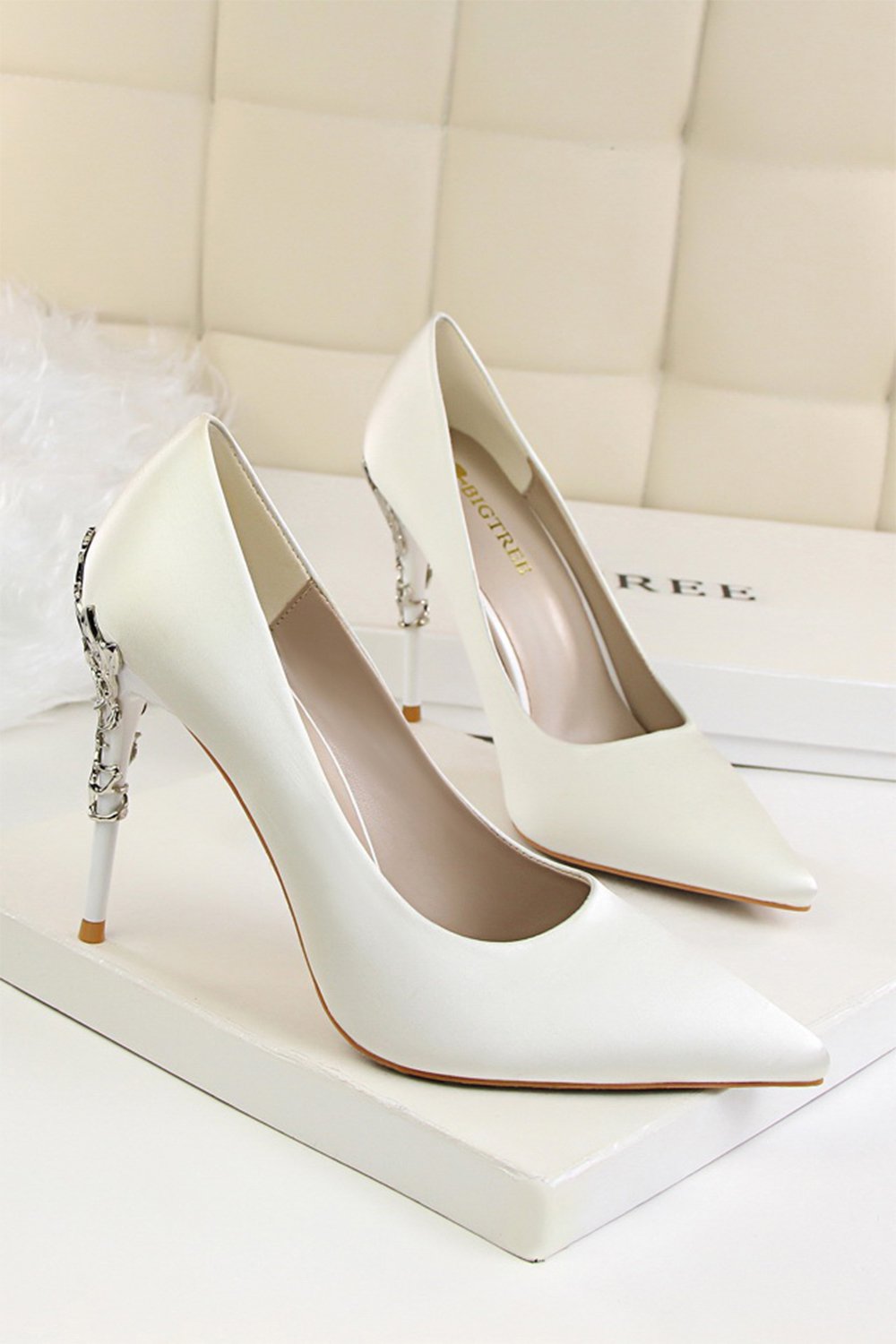 Bordeaux lavvandede metal stilethæl hæle