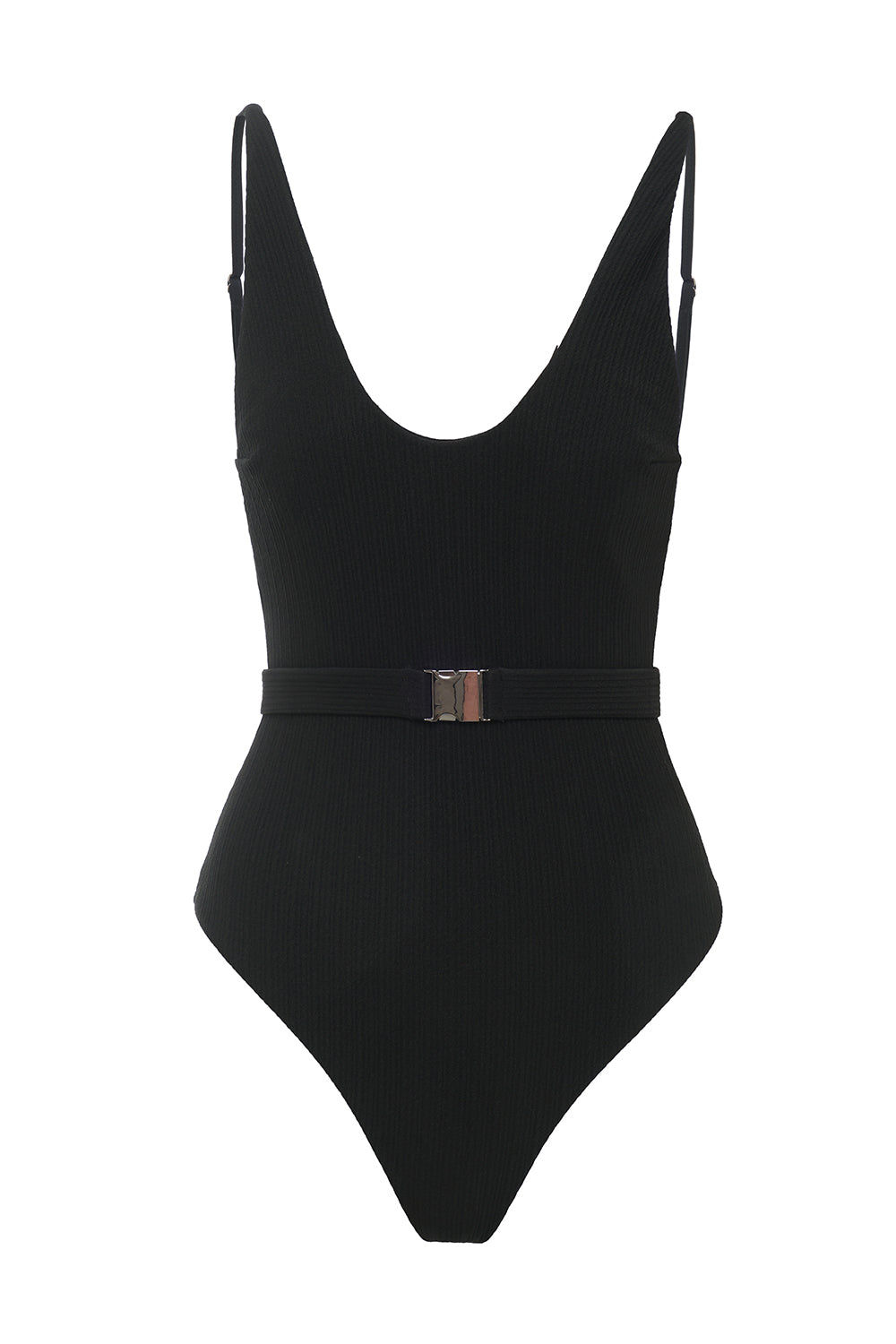 Hvidt badetøj med V-udskæring i ét stykke