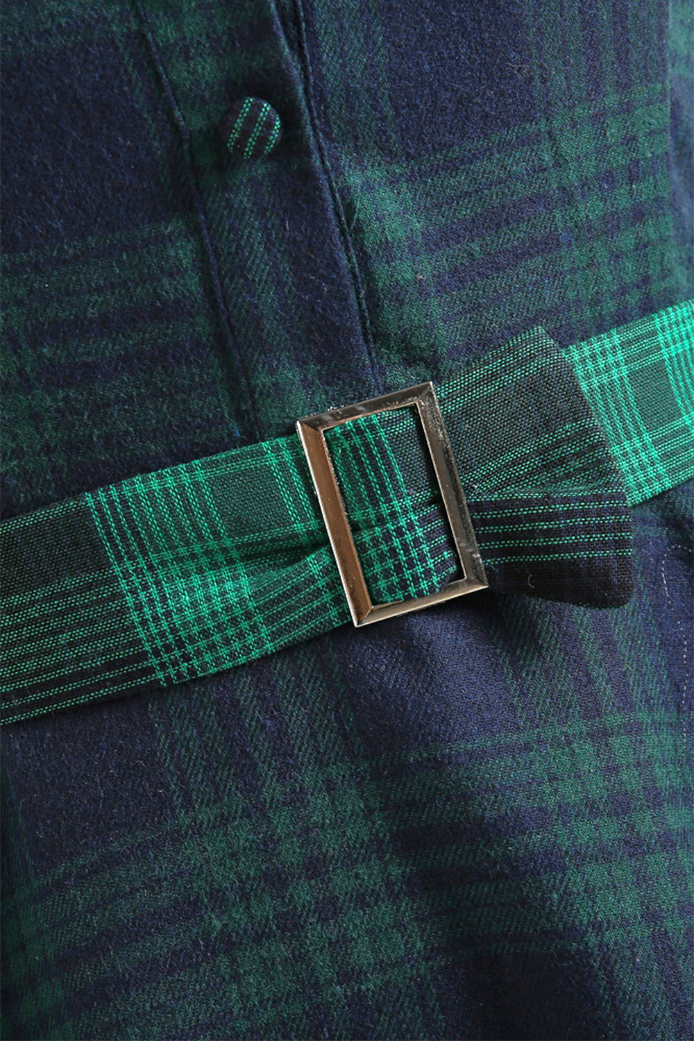 Grøn Plaid 1950'erne Kjole
