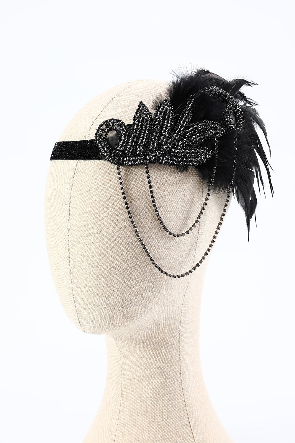 1920'erne Flapper sort tilbehør Sæt