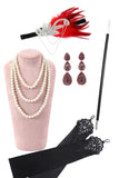 1920'erne Red Costume Tilbehør Set