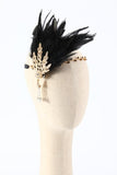 Sort 1920'erne Feather Pandebånd