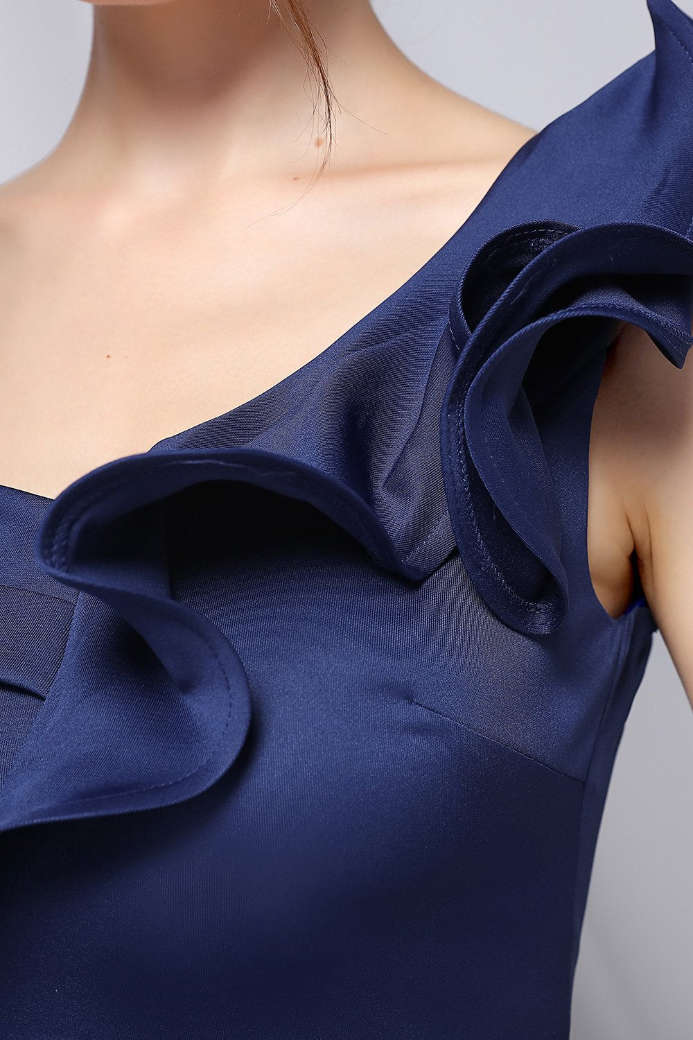 Den ene skulder enkel prom kjole