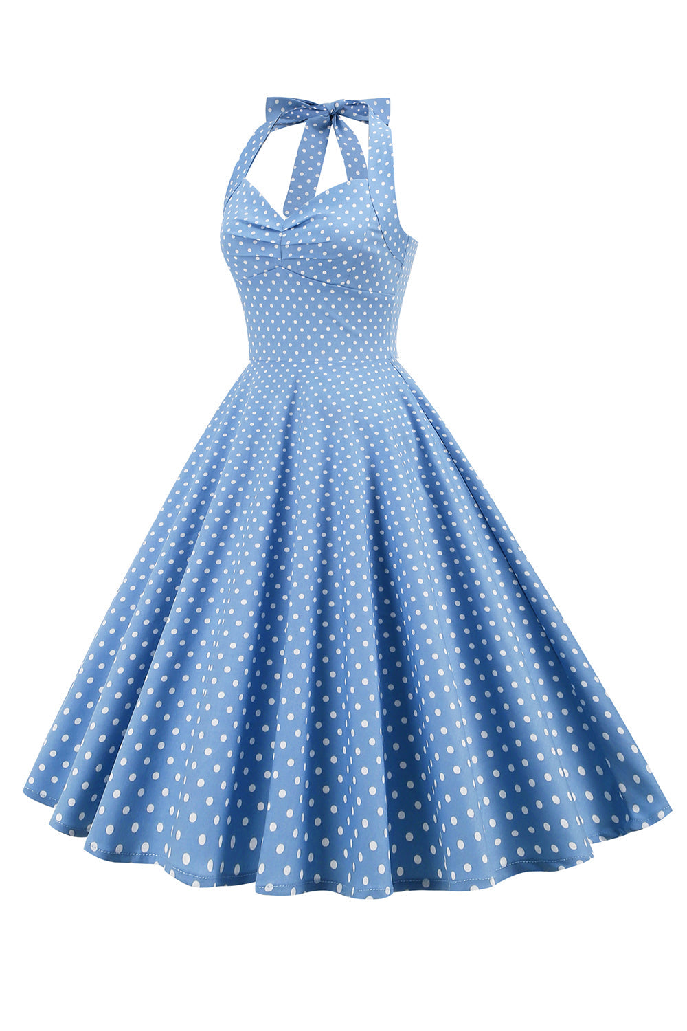 Retro Polka Dots Halter Åben Ryg kjole