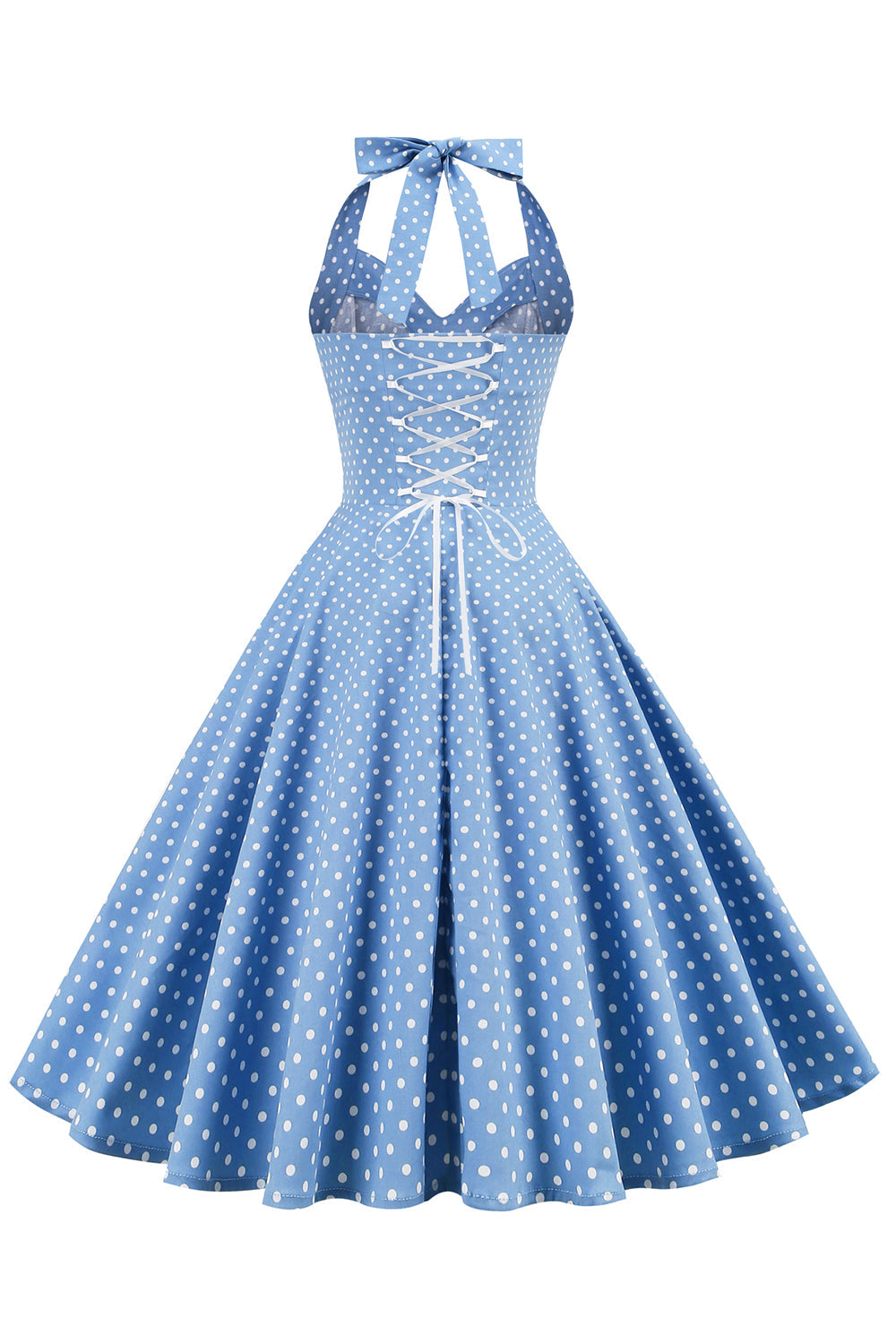 Retro Polka Dots Halter Åben Ryg kjole
