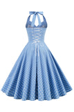 Retro Polka Dots Halter Åben Ryg kjole