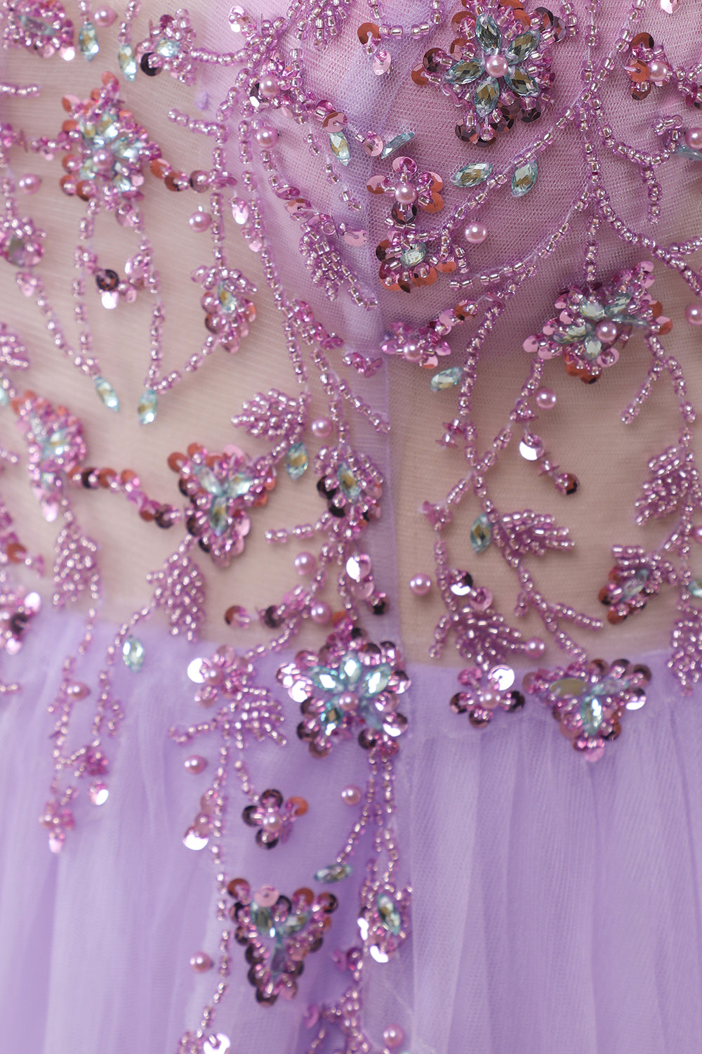 Lysebla Overtraksmeteriale Tulle Prom Kjole