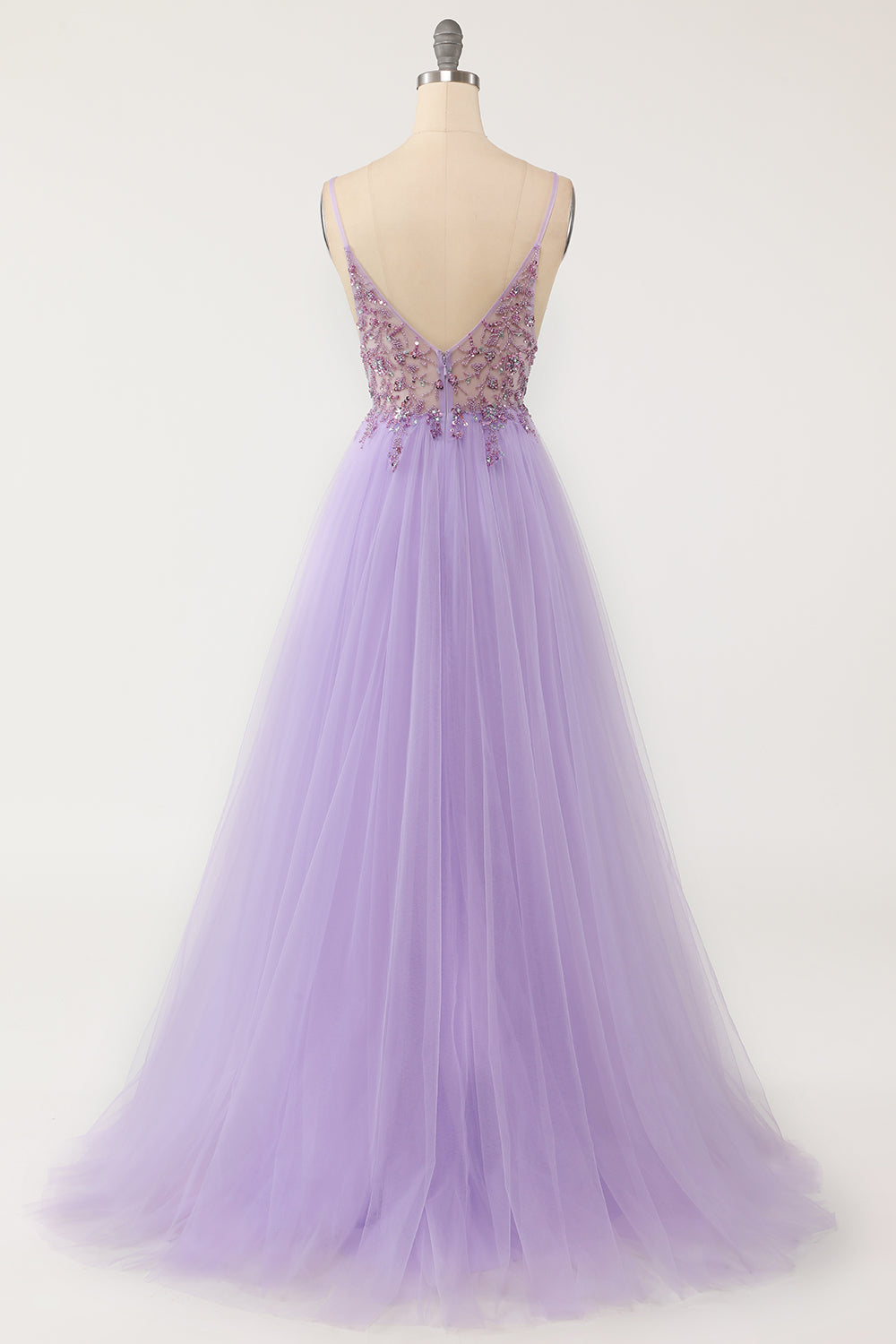 Lysebla Overtraksmeteriale Tulle Prom Kjole