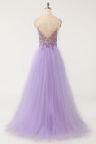Lysebla Overtraksmeteriale Tulle Prom Kjole