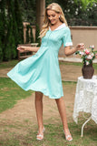 V Hals 1950'erne Swing Dress