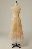 A Line Sweetheart Sort Lang Gallakjole med broderi