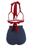Polka Prikker Halter Bikini Badetøj