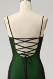 Sort grøn spaghetti stropper Havfrue Chiffon Brudepige kjole