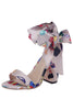 Indlæs billede til gallerivisning Abrikos farverige chunky høje hæle sandaler med bånd
